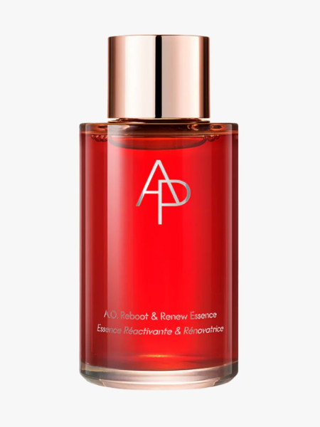 Amore Pacific A.O. Reboot & Renew Essence in branded component on a light gray background